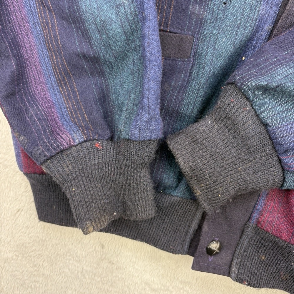 Vintage Pendleton Cardigan Mens Medium Striped Sweater 100% Virgin Wool USA Made - Picture 6 of 12